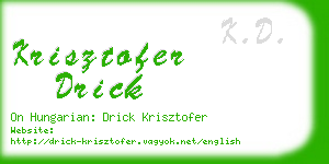krisztofer drick business card